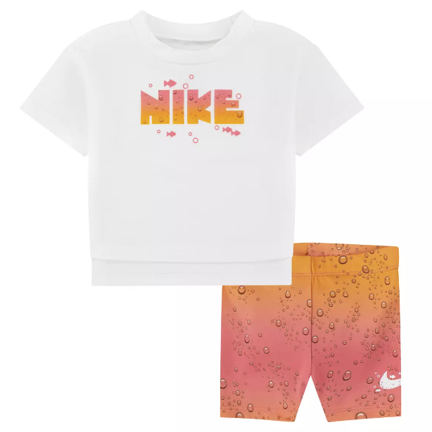 Nike ensemble bébé tee-shirt et short girl White/Pink