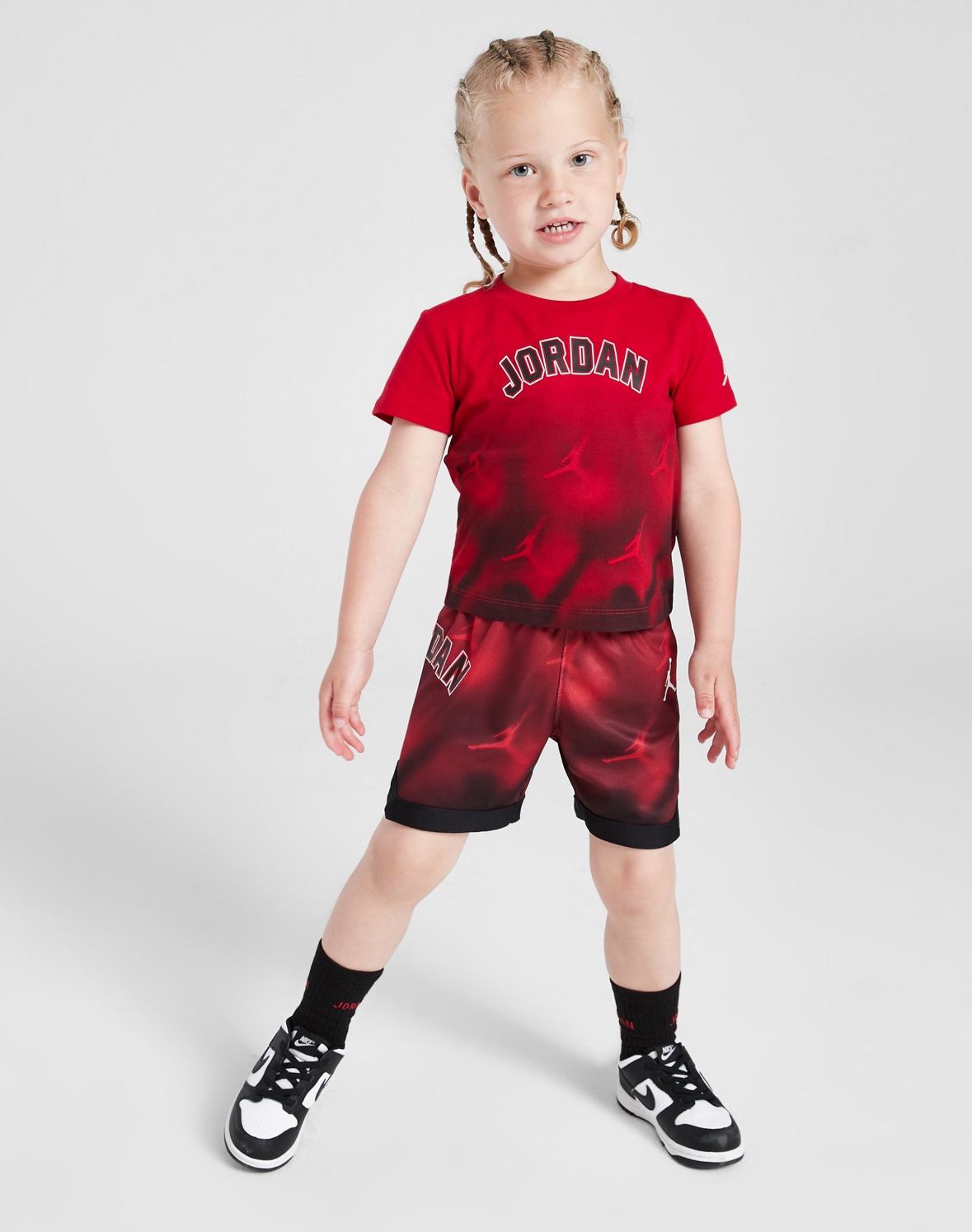 Jordan ensemble tee-shirt et short baby Rouge et noir T&D