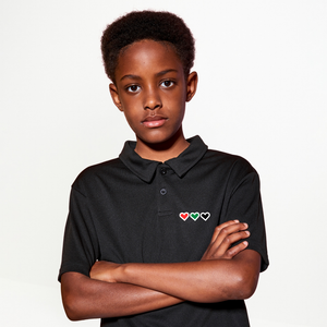 Polo sport noir enfant 3 cœurs Mada