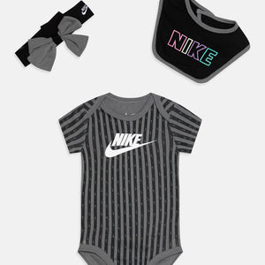 Nike coffret cadeau bébé fille Black/grey stripes