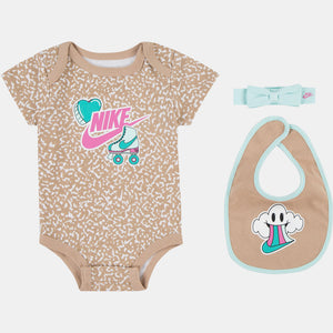 Nike coffret body fille 3 pièces beige