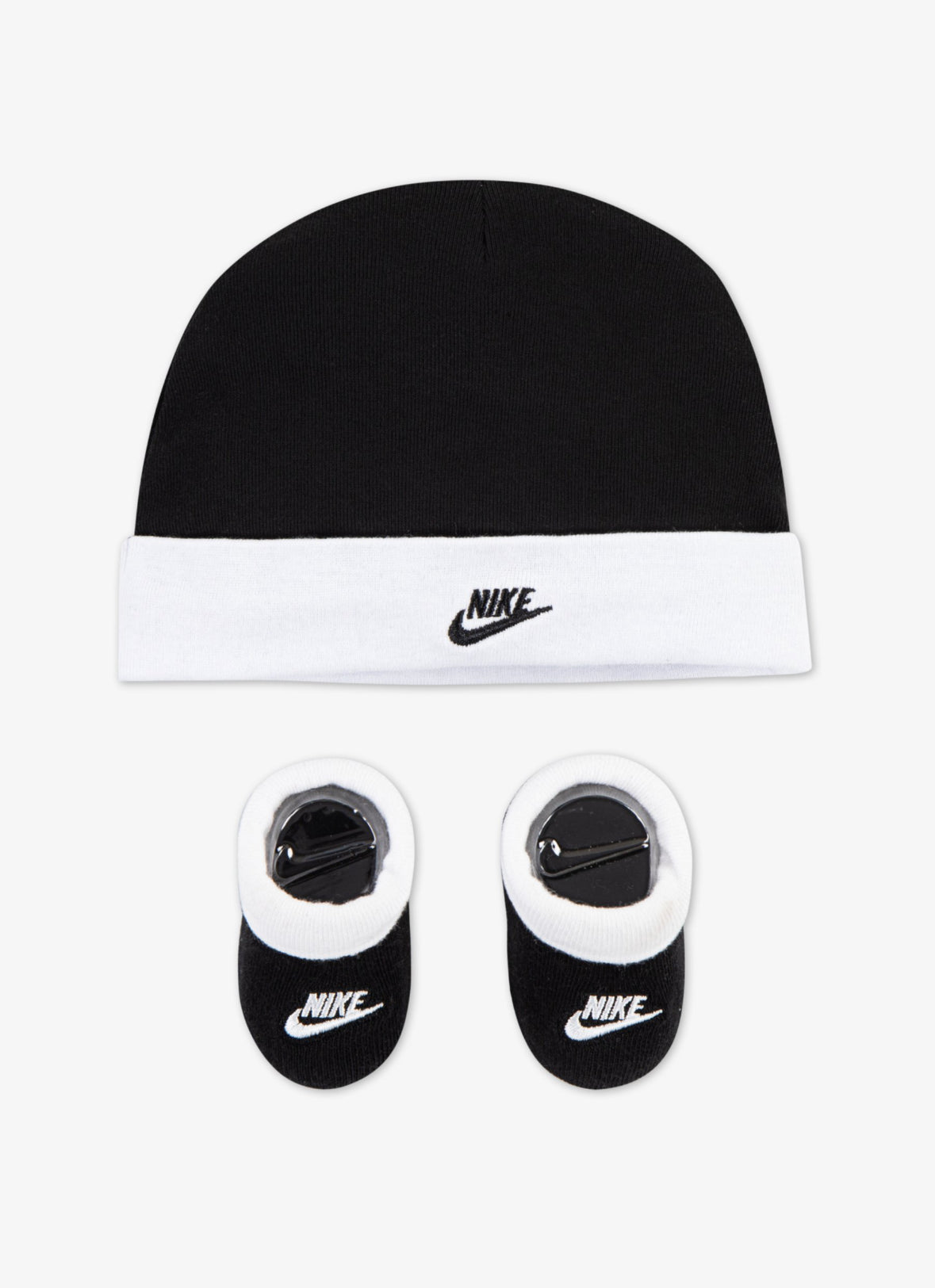 Nike bonnet et chaussons bébé Futura "Black/white"