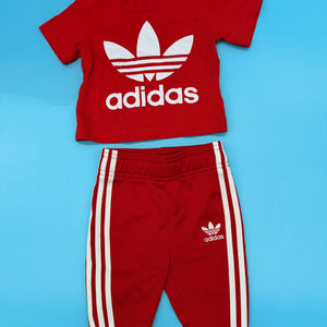 ⭐️⭐️☆ Adidas ensemble tee-shirt et jogging bébé "Rouge/blanc"- Okaz ♻️