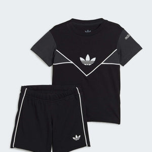 T-shirt adidas Adicolor Baby e curto "trefoil" preto/cinza