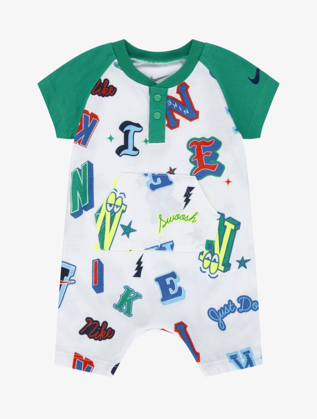 Nike combinaison short bébé manches courtes green/multi