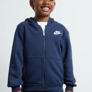 Nike Futura Navy Blue Soodie Chaqueta con logotipo bordado