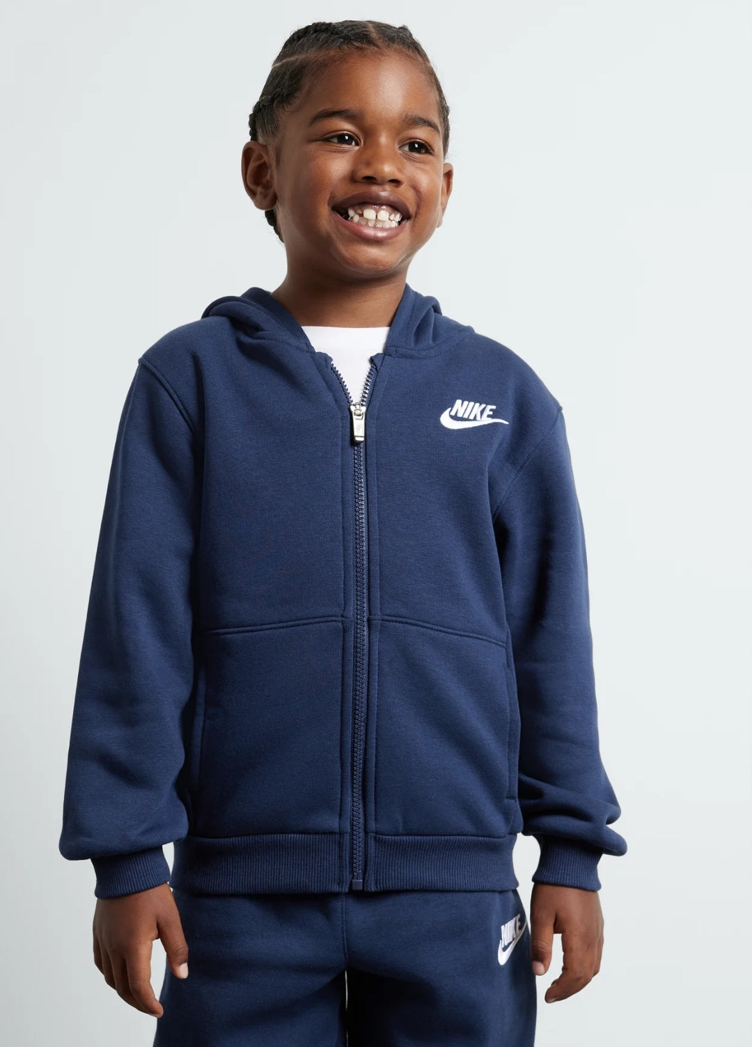 Nike zip up hoodie with futura logo in navy online