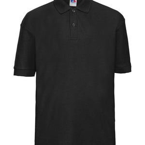 Polo enfant uni piqué "Russell" noir intégral