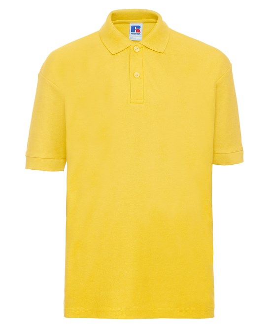 Polo enfant uni piqué "Russell" jaune intégral