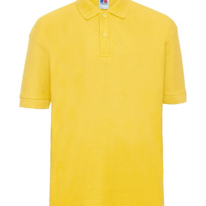 Polo enfant uni piqué "Russell" jaune intégral