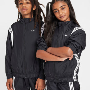 Nike Chaqueta impermeable para niños en blanco/negro