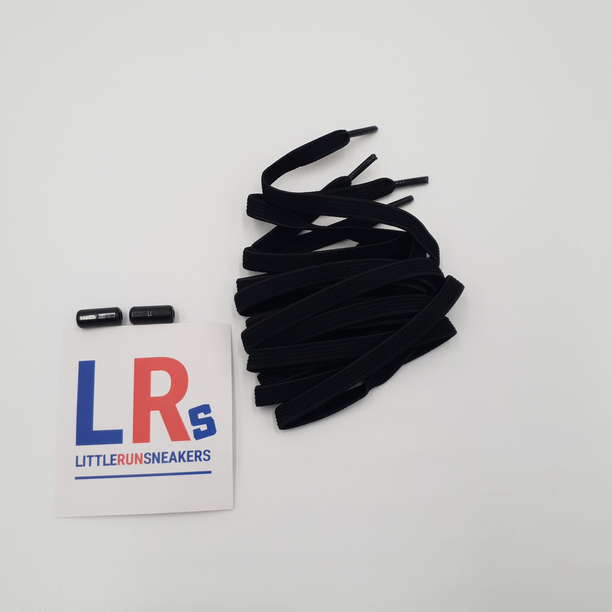 Black flat elastic laces