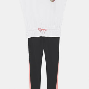 Converse T-shirt and leggings girl black/pink/white