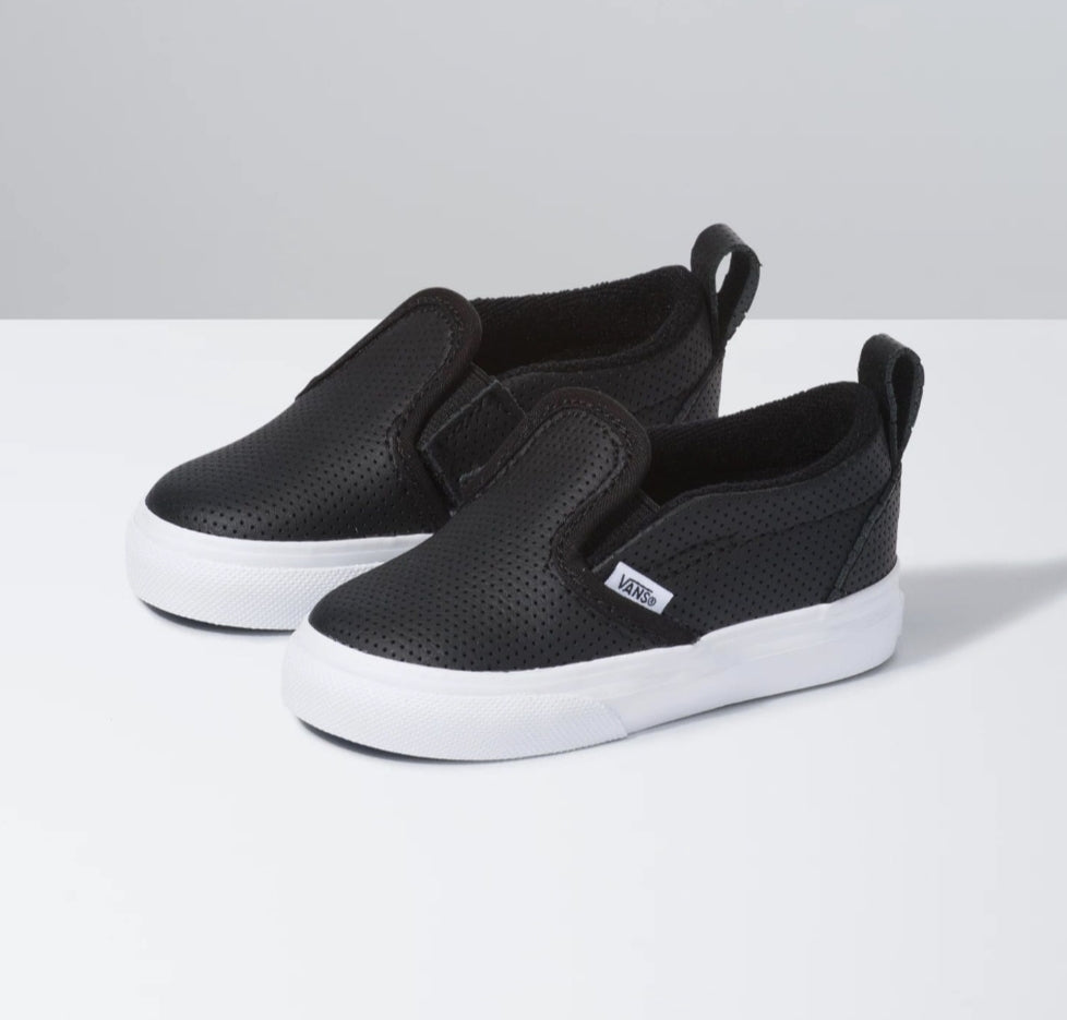 Vans deslizam em couro Bébé Leather Black