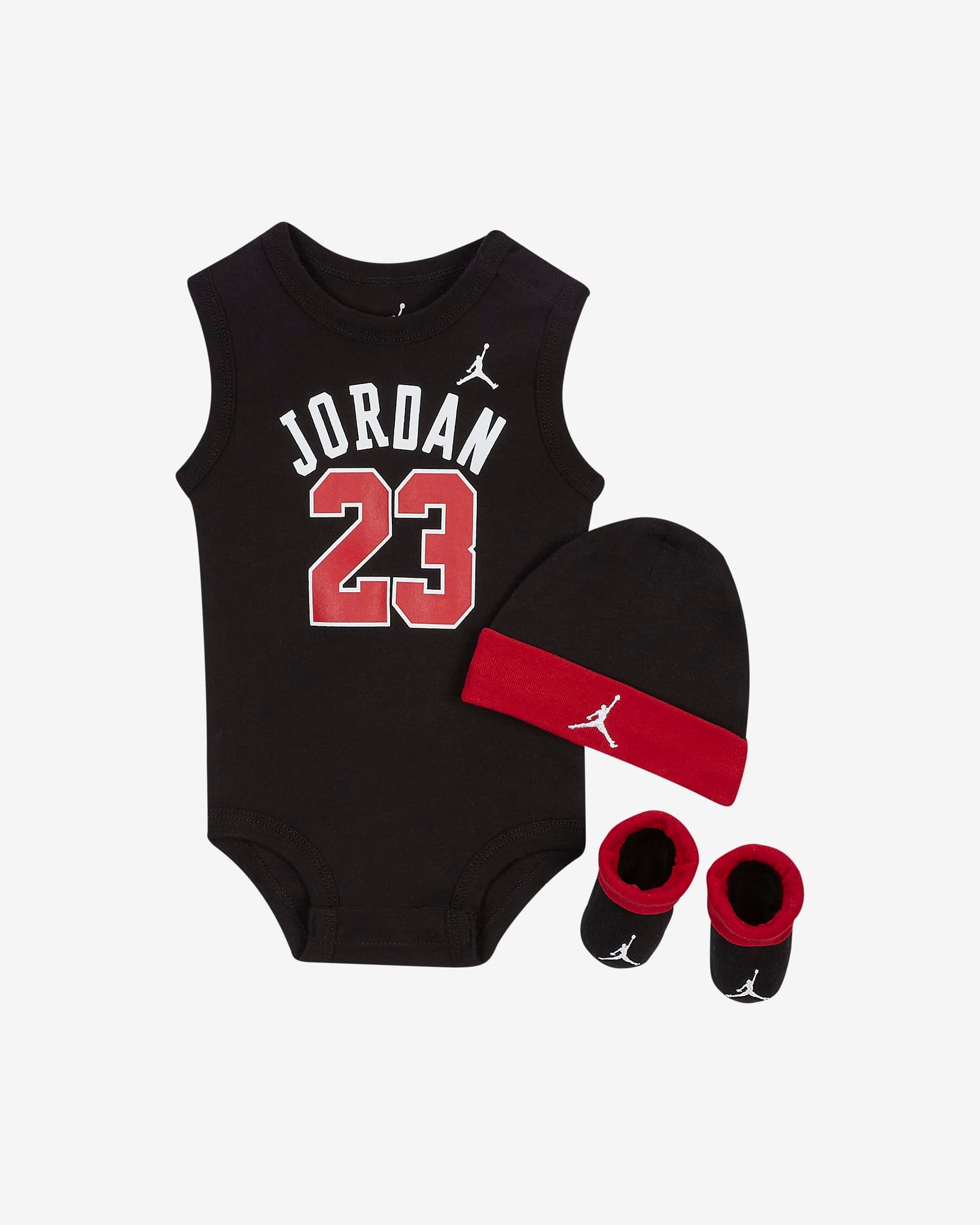 Jordan 23 Conjunto 3 piezas negro rojo